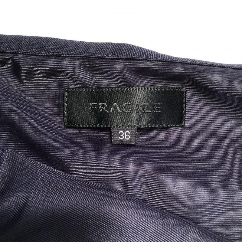 フラジール FRAGILE スカート ひざ丈スカート 36 ドット 紺 / ネイビー / X ベージュ / ベージュ /  レディース USED 古着 中古 10011483