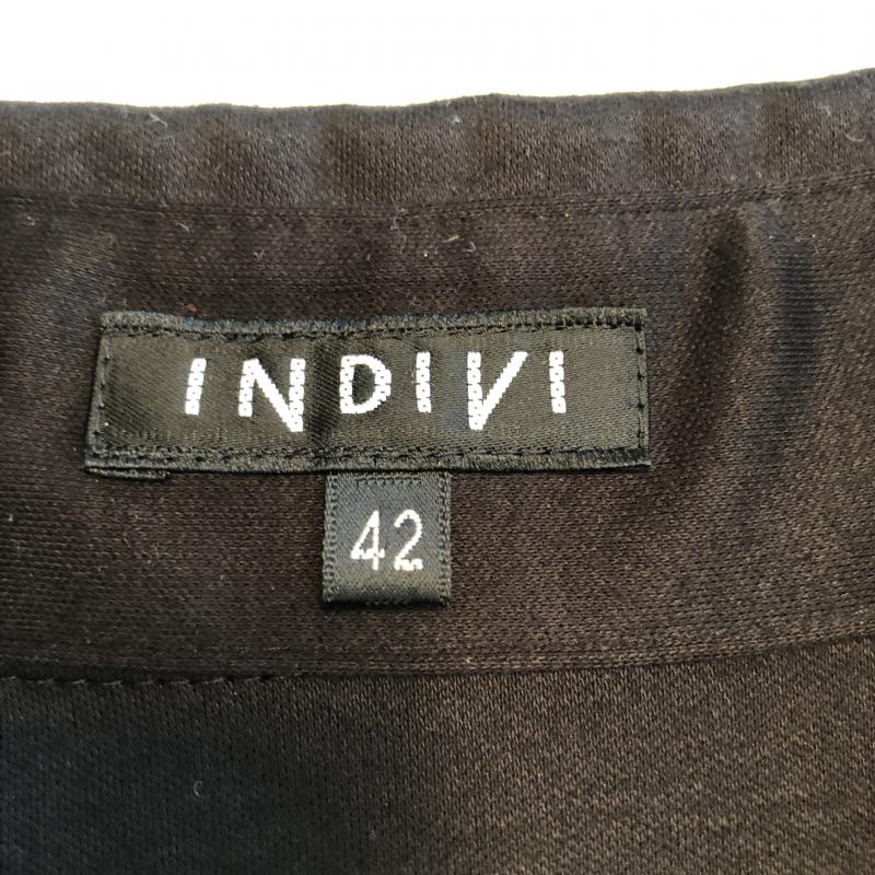 インディヴィ INDIVI ワンピース ひざ丈スカート 42 無地 黒 / ブラック /  レディース USED 古着 中古 10011493