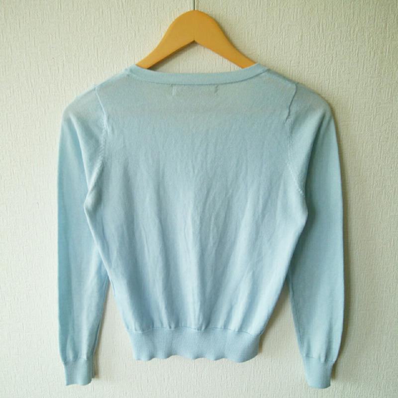 セシルマクビー CECIL McBEE カーディガン 長袖 M 無地 青 / ブルー /  レディース USED 古着 中古 10011556