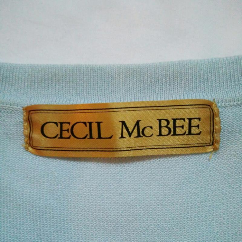 セシルマクビー CECIL McBEE カーディガン 長袖 M 無地 青 / ブルー /  レディース USED 古着 中古 10011556