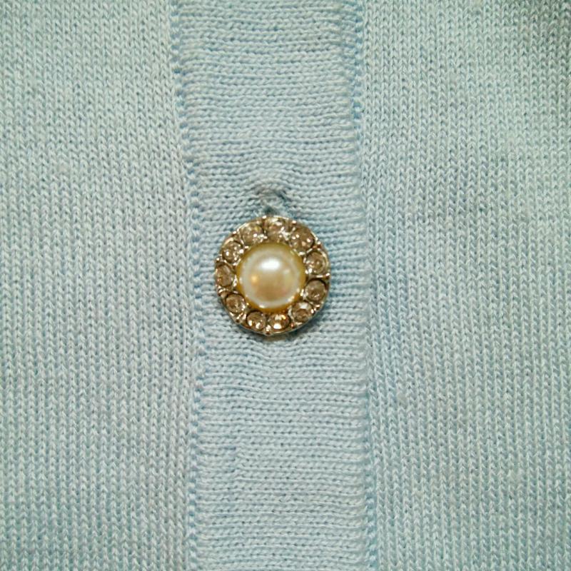 セシルマクビー CECIL McBEE カーディガン 長袖 M 無地 青 / ブルー /  レディース USED 古着 中古 10011556