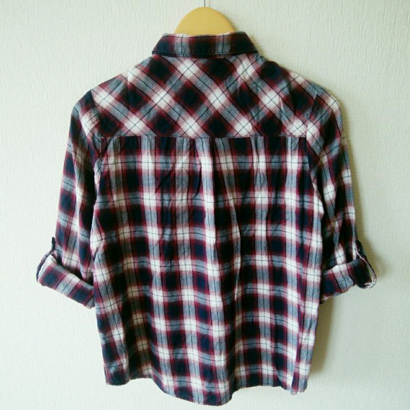 イング INGNI シャツ、ブラウス 長袖 M チェック 白 / ホワイト / X 黒 / ブラック / X 赤 / レッド /  レディース USED 古着 中古 10011577