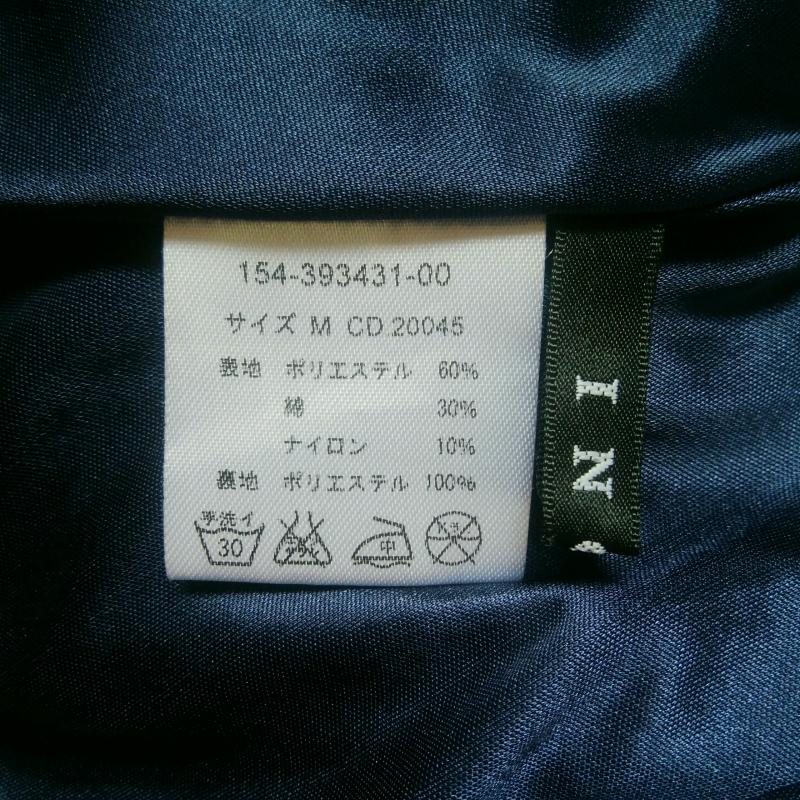 イング INGNI スカート ひざ丈スカート プリーツスカート M 無地 紺 / ネイビー /  レディース USED 古着 中古 10011582