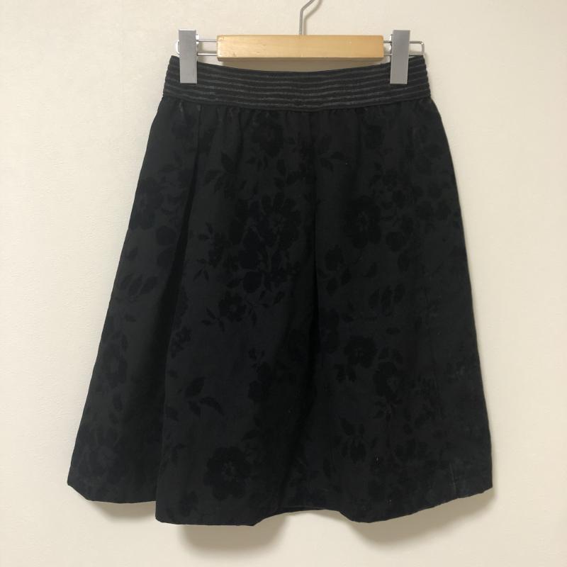 ロイヤルパーティー ROYAL PARTY スカート ひざ丈スカート FREE 無地 X 花柄 黒 / ブラック /  レディース USED 古着 中古 10011622