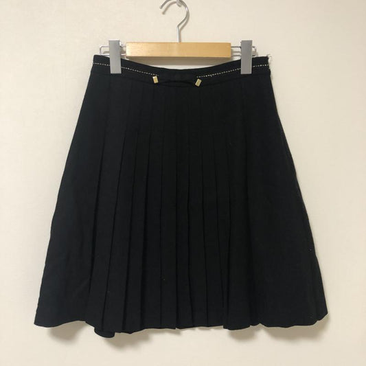 レッセパッセ LAISSE PASSE スカート ひざ丈スカート 38 無地 黒 / ブラック / X 金 / ゴールド /  レディース USED 古着 中古 10011629