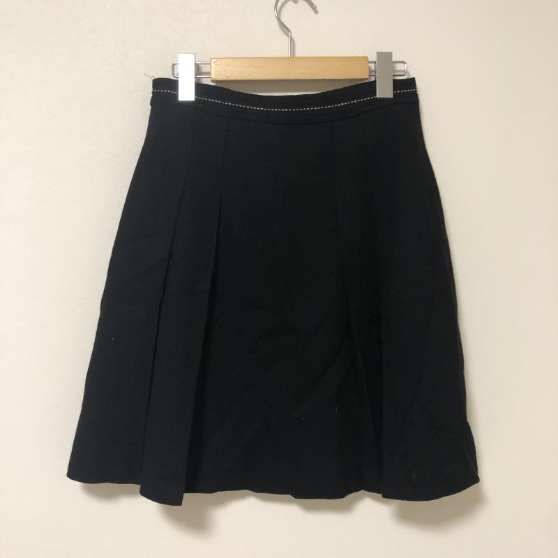 レッセパッセ LAISSE PASSE スカート ひざ丈スカート 38 無地 黒 / ブラック / X 金 / ゴールド /  レディース USED 古着 中古 10011629