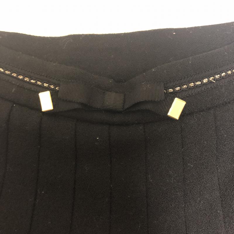レッセパッセ LAISSE PASSE スカート ひざ丈スカート 38 無地 黒 / ブラック / X 金 / ゴールド /  レディース USED 古着 中古 10011629