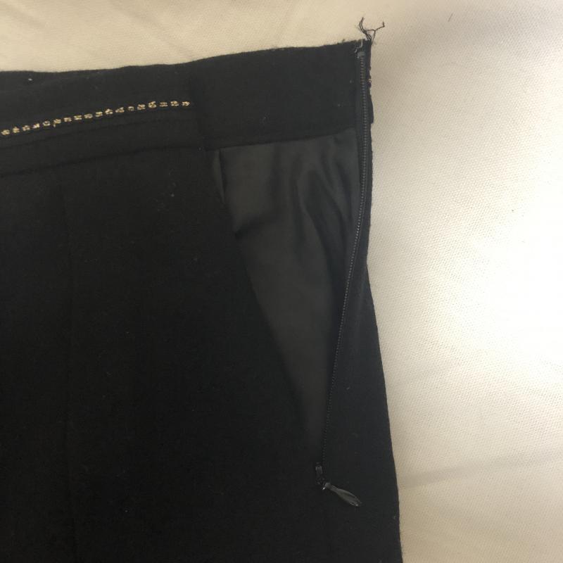 レッセパッセ LAISSE PASSE スカート ひざ丈スカート 38 無地 黒 / ブラック / X 金 / ゴールド /  レディース USED 古着 中古 10011629