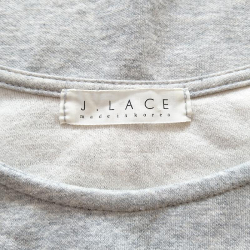 J.LACE J.LACE カットソー 半袖 無地 X ストライプ 灰 / グレー / X 白 / ホワイト / X 紺 / ネイビー /  レディース USED 古着 中古 10011655