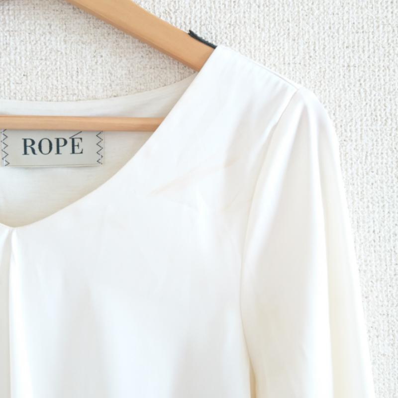 ロペ ROPE' カットソー 長袖 M 無地 ベージュ / ベージュ /  レディース USED 古着 中古 10011663