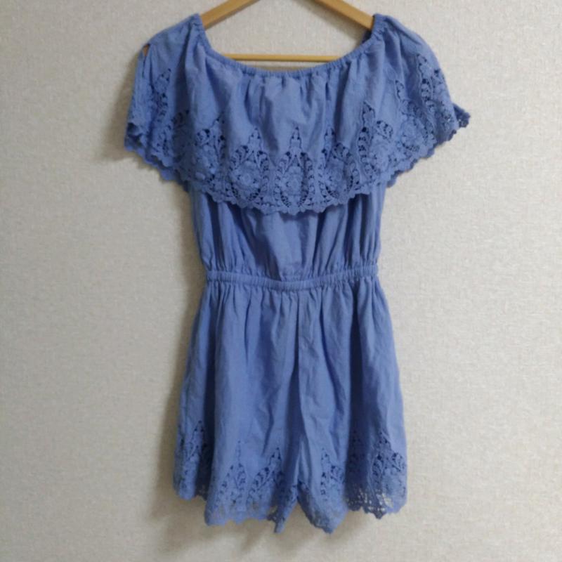 リゼクシー RESEXXY サロペット・オーバーオール サロペット、オーバーオール FREE 無地 X 刺繍 X 花柄 X ペイズリー 青 / ブルー /  レディース USED 古着 中古 10011713