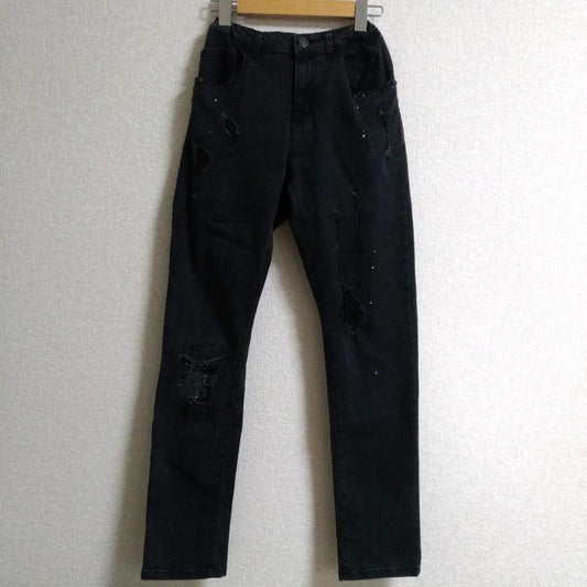 ザラ ZARA パンツ デニム、ジーンズ 無地 黒 / ブラック / X 白 / ホワイト /  ボーイズ USED 古着 中古 10011723