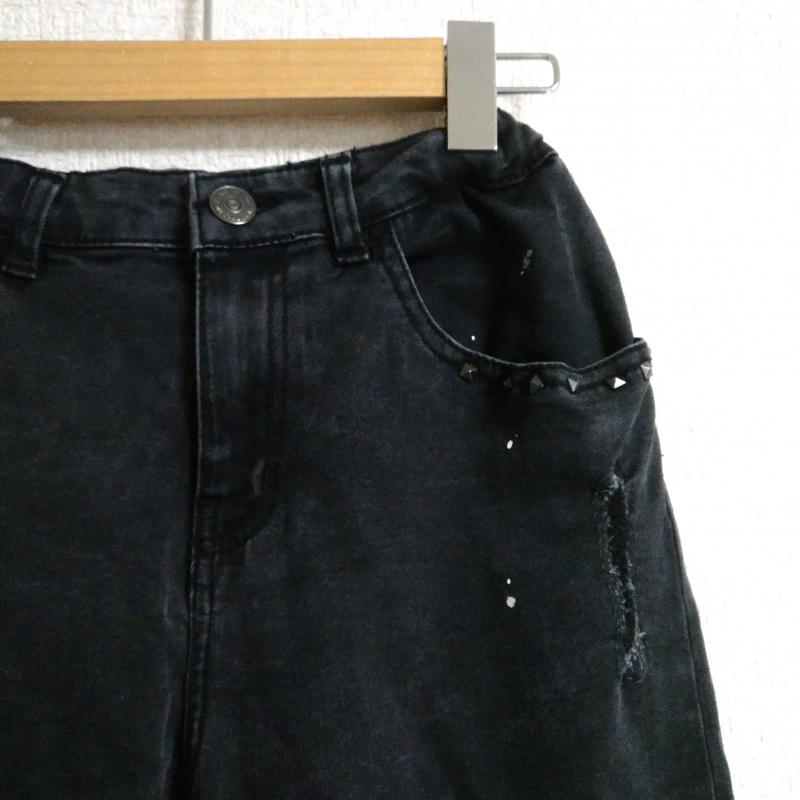 ザラ ZARA パンツ デニム、ジーンズ 無地 黒 / ブラック / X 白 / ホワイト /  ボーイズ USED 古着 中古 10011723