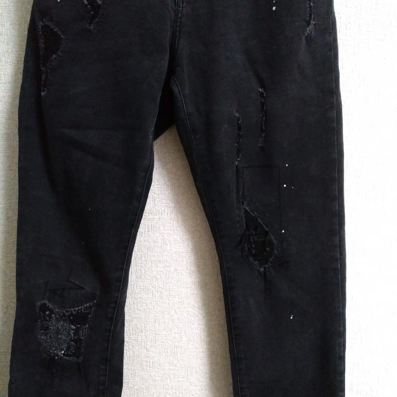 ザラ ZARA パンツ デニム、ジーンズ 無地 黒 / ブラック / X 白 / ホワイト /  ボーイズ USED 古着 中古 10011723