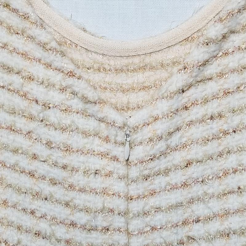 リッチミープレミアサロン Riccimie PREMIERE SALON ワンピース ひざ丈スカート S  X ストライプ 白 / ホワイト / X ベージュ / ベージュ /  レディース USED 古着 中古 10012015