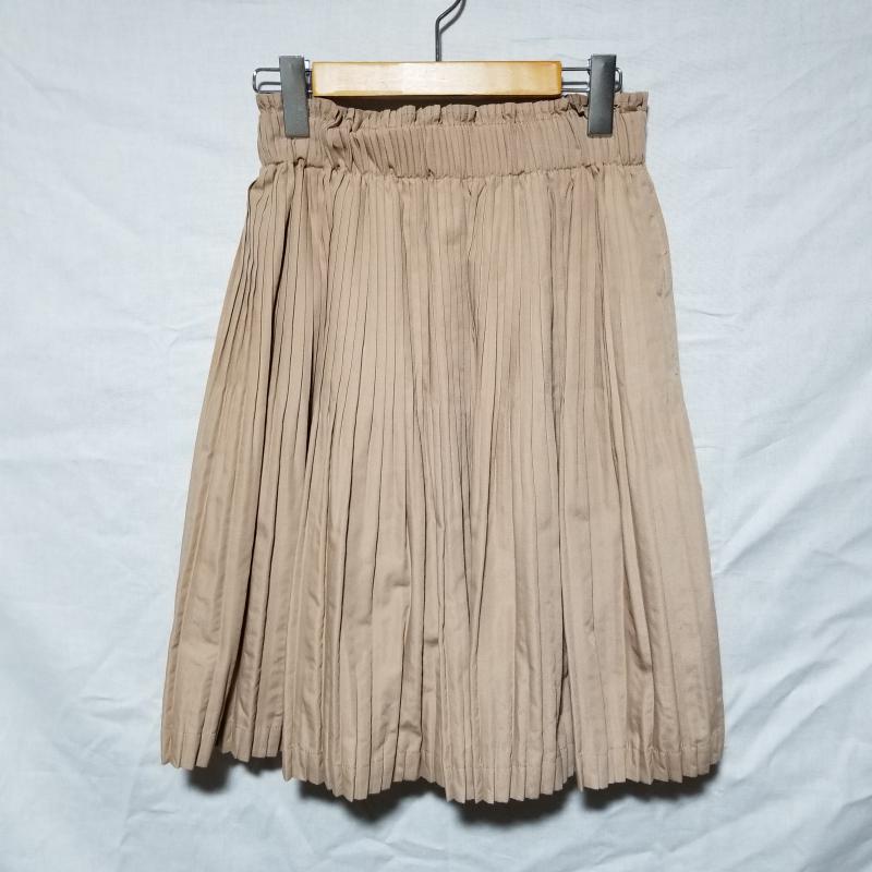 ヨーロ YOLO スカート ひざ丈スカート プリーツスカート 40 無地 ベージュ / ベージュ /  レディース USED 古着 中古 10012016