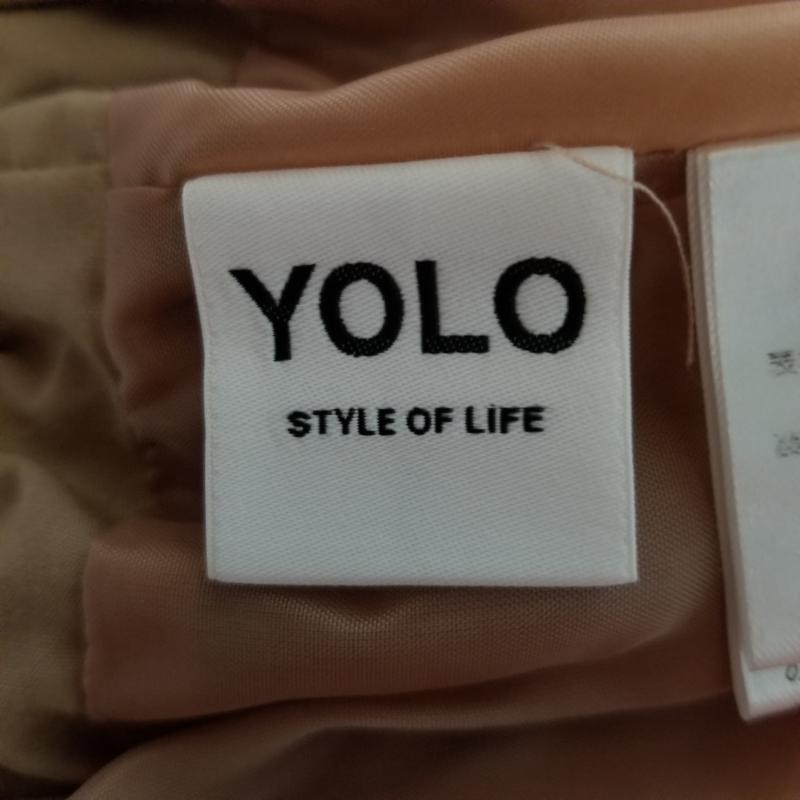 ヨーロ YOLO スカート ひざ丈スカート プリーツスカート 40 無地 ベージュ / ベージュ /  レディース USED 古着 中古 10012016