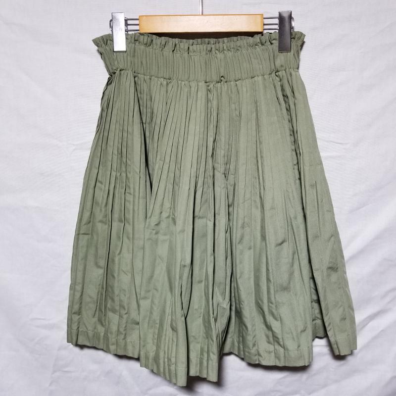 ヨーロ YOLO スカート ひざ丈スカート プリーツスカート 38 無地 緑 / グリーン /  レディース USED 古着 中古 10012018