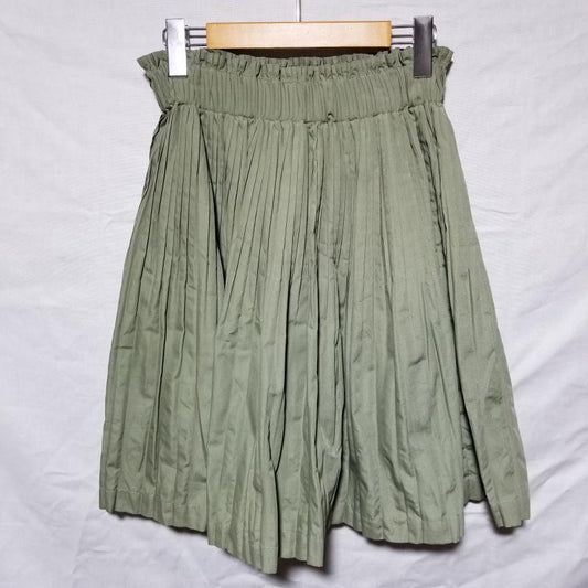 ヨーロ YOLO スカート ひざ丈スカート プリーツスカート 38 無地 緑 / グリーン /  レディース USED 古着 中古 10012018