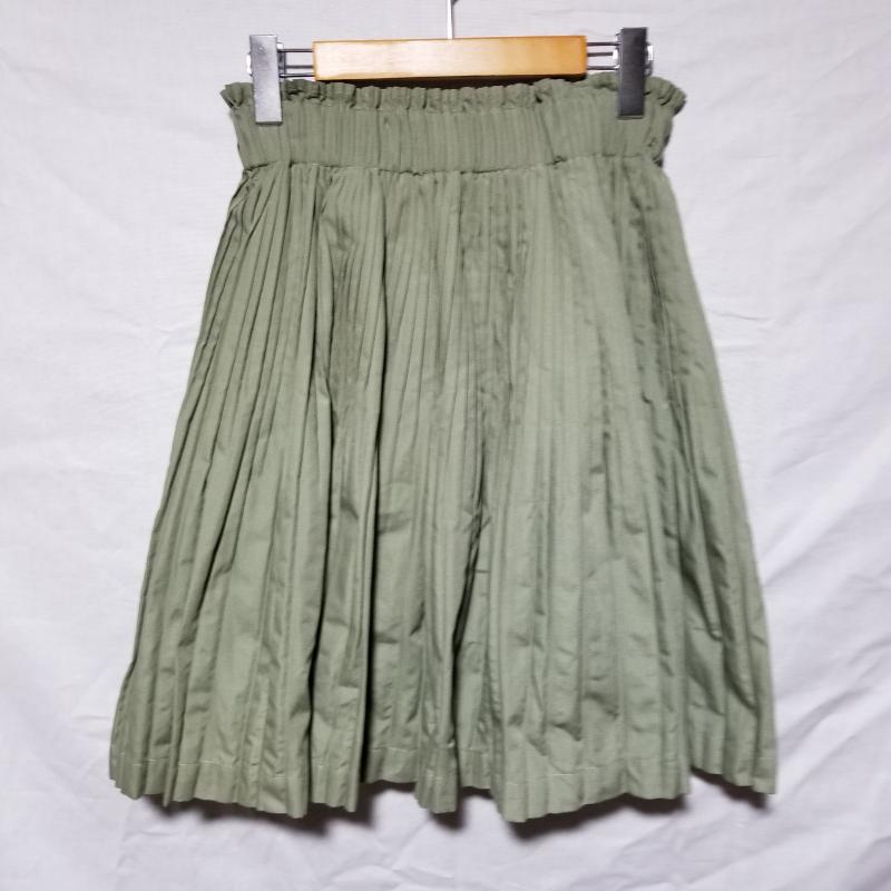 ヨーロ YOLO スカート ひざ丈スカート プリーツスカート 38 無地 緑 / グリーン /  レディース USED 古着 中古 10012018