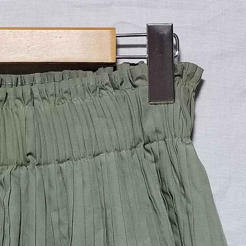 ヨーロ YOLO スカート ひざ丈スカート プリーツスカート 38 無地 緑 / グリーン /  レディース USED 古着 中古 10012018