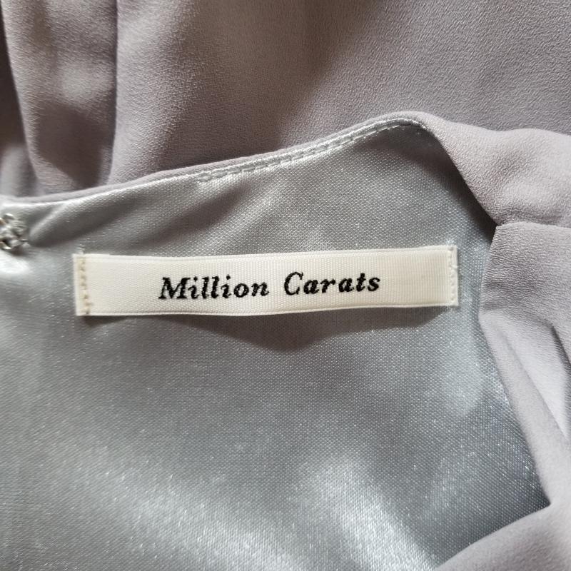 ミリオンカラッツ MILLION CARATS ワンピース ひざ丈スカート リボン付き S 無地 灰 / グレー / X 紫 / パープル /  レディース USED 古着 中古 10012027
