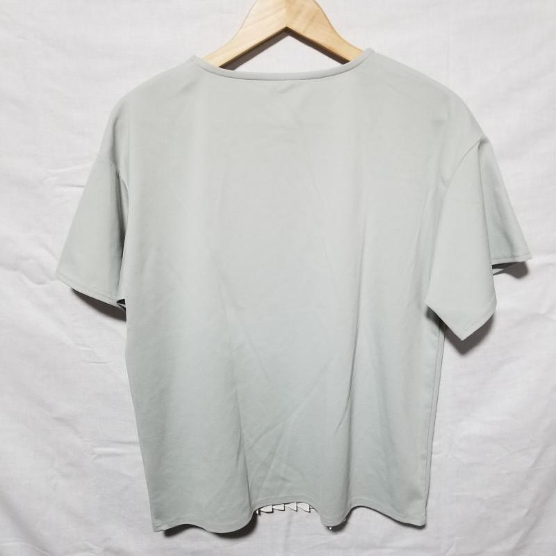 ヨーロ YOLO シャツ、ブラウス 半袖 38 無地 白 / ホワイト / X 緑 / グリーン /  レディース USED 古着 中古 10012035