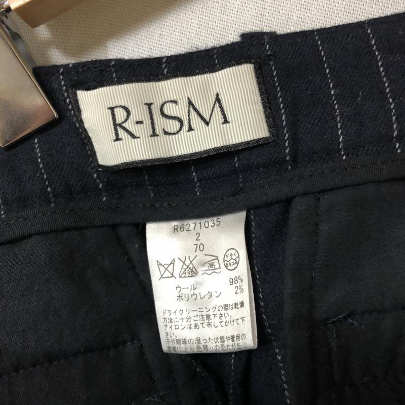 リズム R-ISM パンツ スラックス 2 ストライプ 黒 / ブラック / X 白 / ホワイト /  レディース USED 古着 中古 10012284