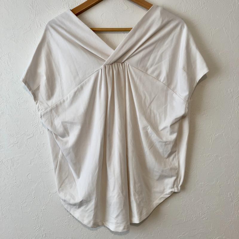 ロージー ROSIEE カットソー 半袖 Vネックカットソー 36 無地 白 / ホワイト /  レディース USED 古着 中古 10012288