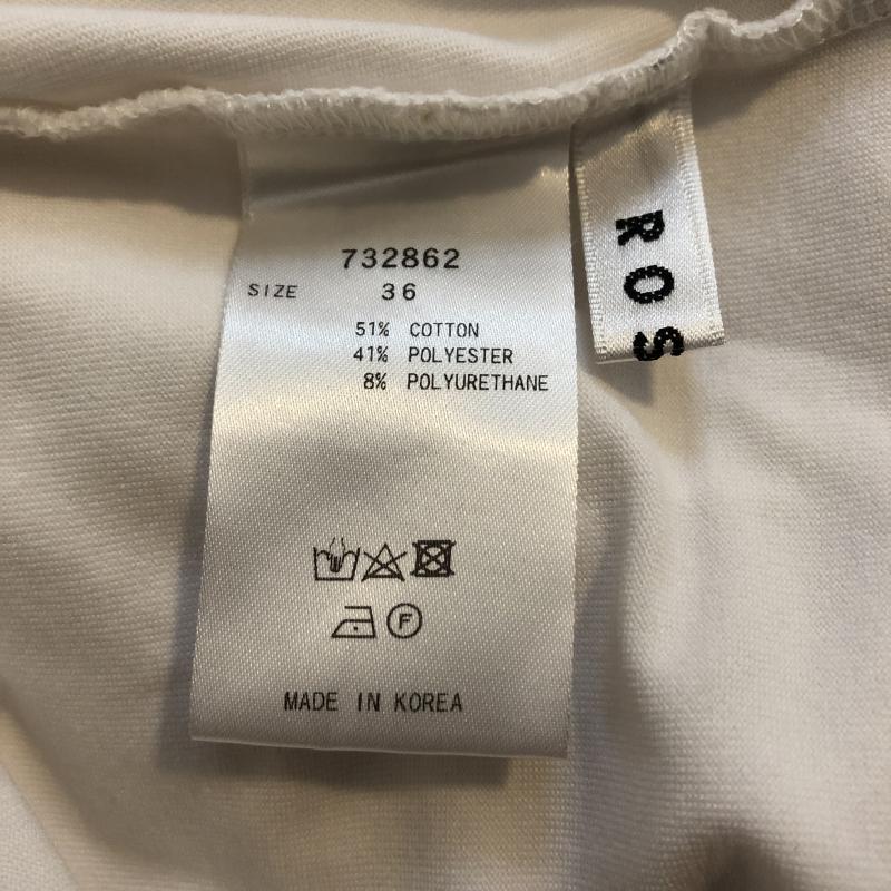 ロージー ROSIEE カットソー 半袖 Vネックカットソー 36 無地 白 / ホワイト /  レディース USED 古着 中古 10012288