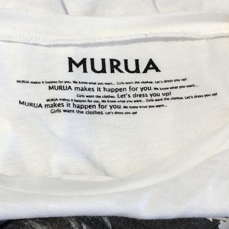 ムルーア MURUA カットソー 半袖 FREE 無地 X プリント 白 / ホワイト / X 黒 / ブラック /  レディース USED 古着 中古 10012384