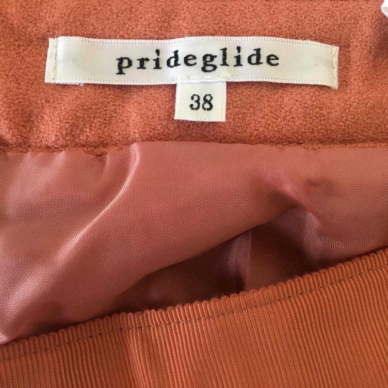 プライドグライド prideglide スカート ミニスカート 38 無地 X 刺繍 橙 / オレンジ / X 金 / ゴールド /  レディース USED 古着 中古 10012626