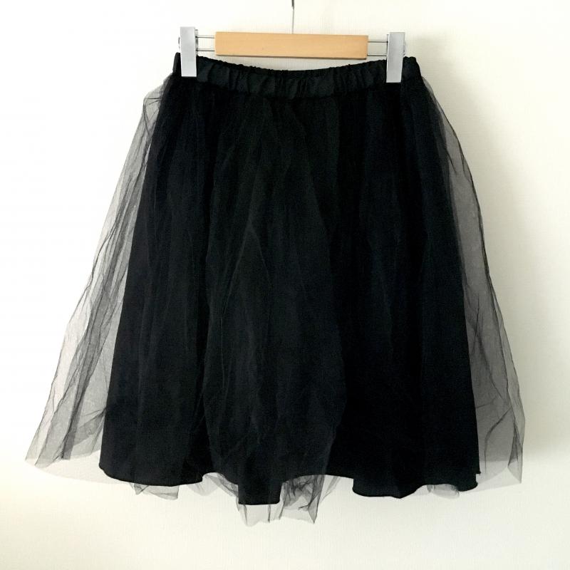 ルメランジュ LEMELANGE スカート ひざ丈スカート 無地 黒 / ブラック /  レディース USED 古着 中古 10012702