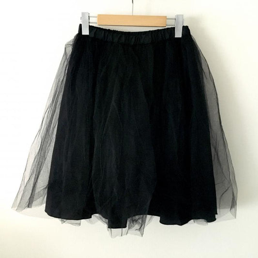 ルメランジュ LEMELANGE スカート ひざ丈スカート 無地 黒 / ブラック /  レディース USED 古着 中古 10012702