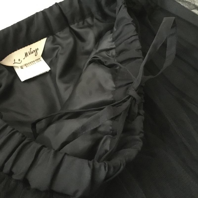 ルメランジュ LEMELANGE スカート ひざ丈スカート 無地 黒 / ブラック /  レディース USED 古着 中古 10012702