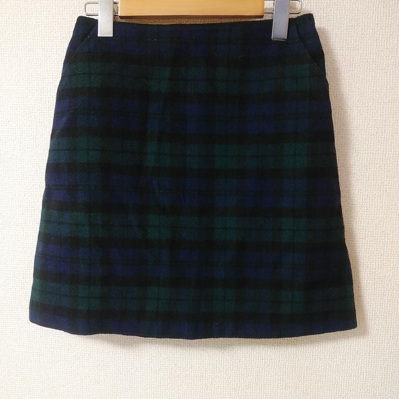 ロペピクニック ROPE' PICNIC スカート ミニスカート 38 チェック 黒 / ブラック / X 青 / ブルー / X 緑 / グリーン /  レディース USED 古着 中古 10012821