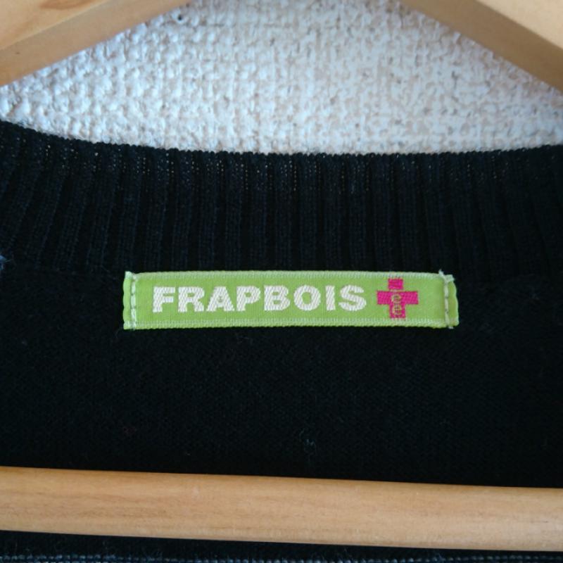 フラボア FRAPBOIS ワンピース ひざ丈スカート 1 ボーダー柄 灰 / グレー / X 黒 / ブラック /  レディース USED 古着 中古 10013038