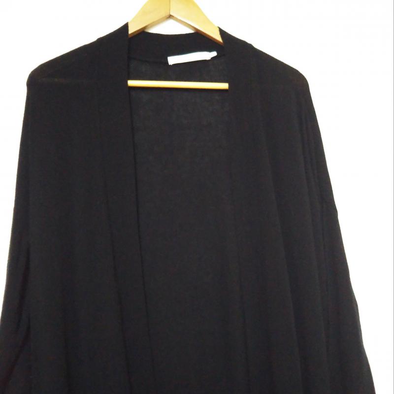 アズールバイマウジー AZUL BY MOUSSY カーディガン 長袖 ロングカーディガン S 無地 黒 / ブラック /  レディース USED 古着 中古 10013118