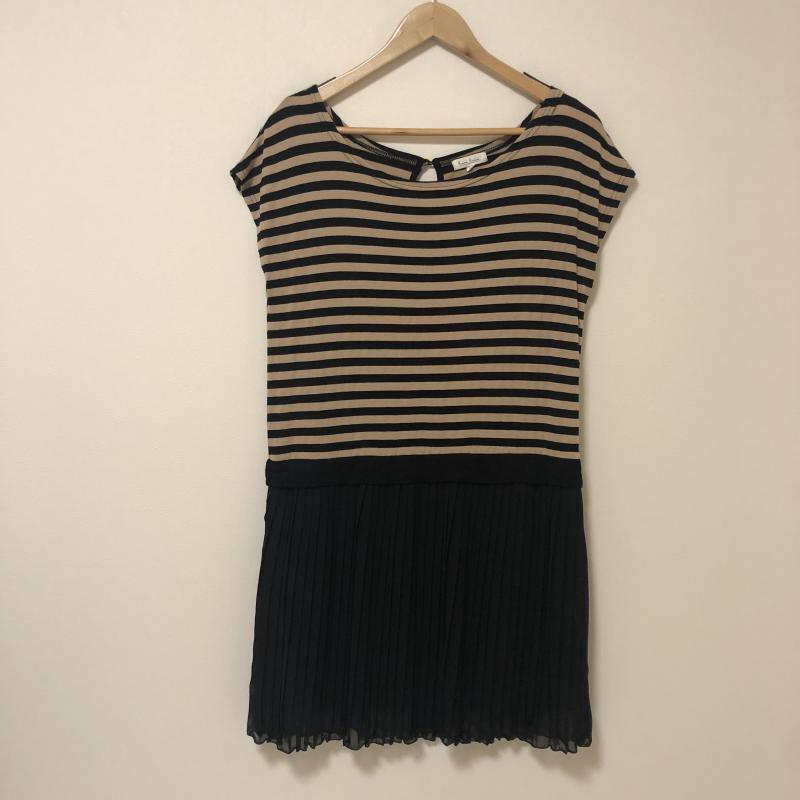 ロペピクニック ROPE' PICNIC ワンピース ひざ丈スカート 38 無地 X ボーダー柄 黒 / ブラック / X 茶 / ブラウン /  レディース USED 古着 中古 10013356