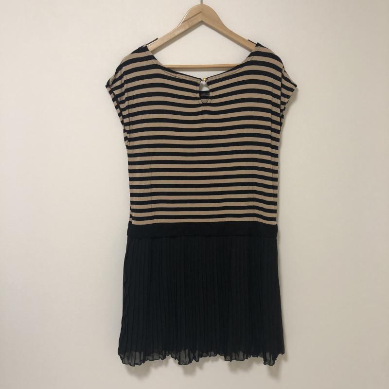 ロペピクニック ROPE' PICNIC ワンピース ひざ丈スカート 38 無地 X ボーダー柄 黒 / ブラック / X 茶 / ブラウン /  レディース USED 古着 中古 10013356