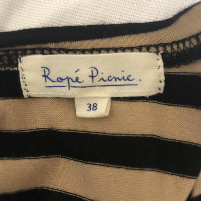 ロペピクニック ROPE' PICNIC ワンピース ひざ丈スカート 38 無地 X ボーダー柄 黒 / ブラック / X 茶 / ブラウン /  レディース USED 古着 中古 10013356