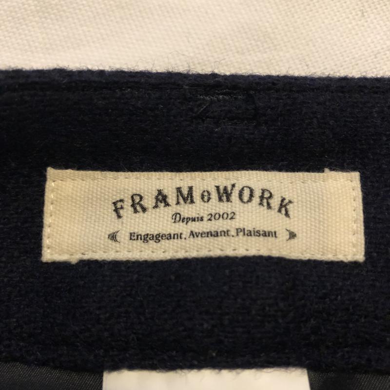 フレームワーク FRAMeWORK スカート ひざ丈スカート ボタンデザインスカート 36 無地 紺 / ネイビー / X 金 / ゴールド /  レディース USED 古着 中古 10013444