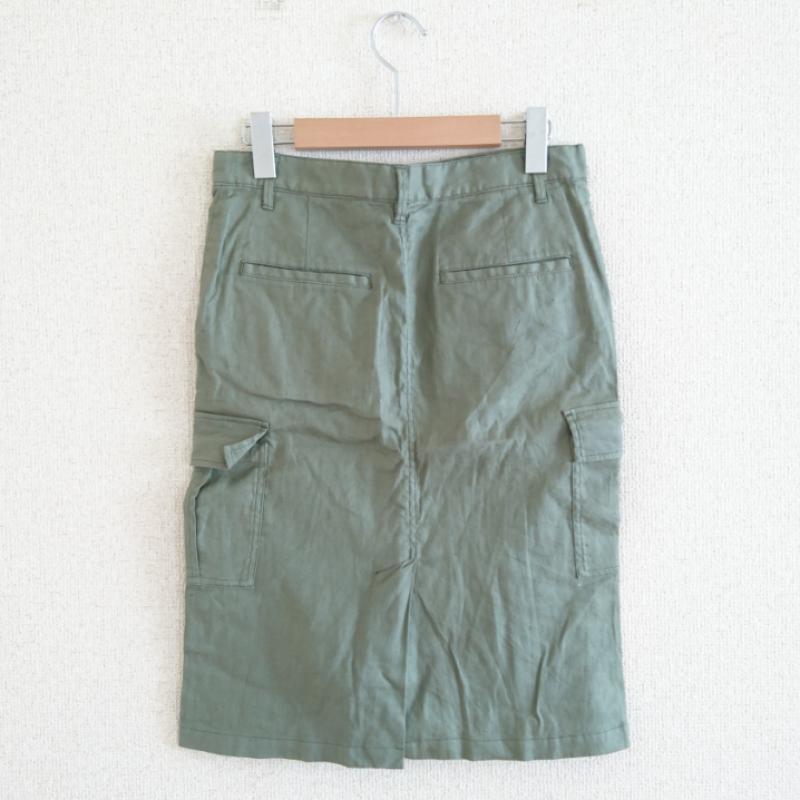 グリーンレーベルリラクシング green label relaxing スカート ひざ丈スカート 36 無地 緑 / グリーン /  レディース USED 古着 中古 10013469