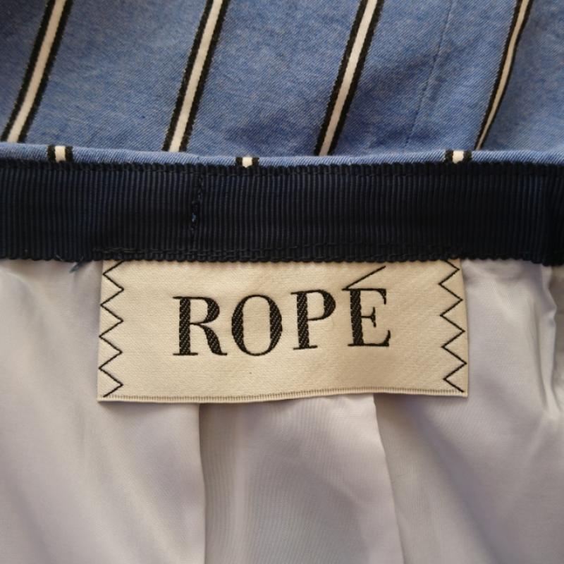 ロペ ROPE' スカート ひざ丈スカート 36 ストライプ 青 / ブルー / X 白 / ホワイト / X 黒 / ブラック /  レディース USED 古着 中古 10013470