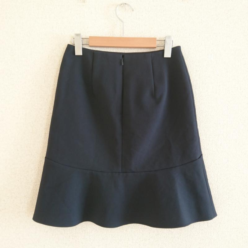 モナブルフォーグリーンレーベルリラクシング monable for green label relaxing スカート ひざ丈スカート 38 無地 紺 / ネイビー /  レディース USED 古着 中古 10013488