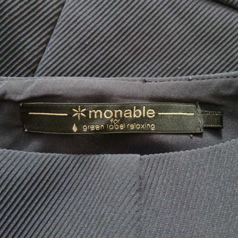 モナブルフォーグリーンレーベルリラクシング monable for green label relaxing スカート ひざ丈スカート 38 無地 紺 / ネイビー /  レディース USED 古着 中古 10013488
