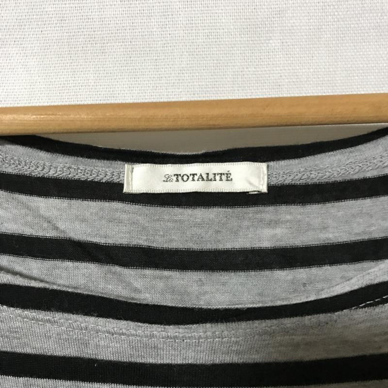 ラトータリテ La TOTALITE カットソー 半袖 ボーダー柄 黒 / ブラック / X 灰 / グレー /  レディース USED 古着 中古 10013631