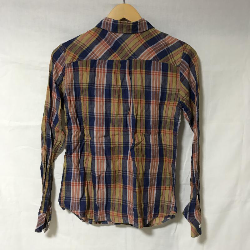 シンプリシテェ Simplicite シャツ、ブラウス 長袖 チェック 青 / ブルー / X 黄 / イエロー / X 橙 / オレンジ / X 白 / ホワイト /  レディース USED 古着 中古 10013648