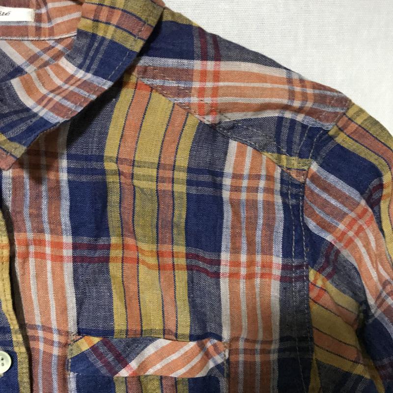 シンプリシテェ Simplicite シャツ、ブラウス 長袖 チェック 青 / ブルー / X 黄 / イエロー / X 橙 / オレンジ / X 白 / ホワイト /  レディース USED 古着 中古 10013648