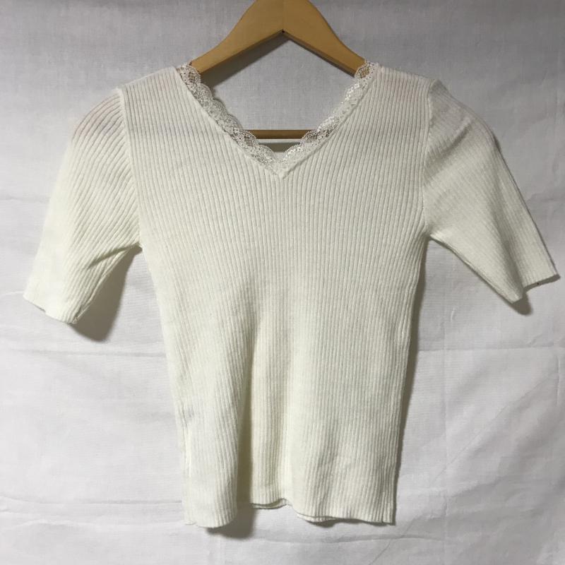 デュカ Dukkah ニット、セーター 半袖 FREE 無地 白 / ホワイト /  レディース USED 古着 中古 10013660